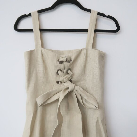 Mara Hoffman Mei 100% Hemp Midi Dress in Beige Size 0 - Picture 6 of 8